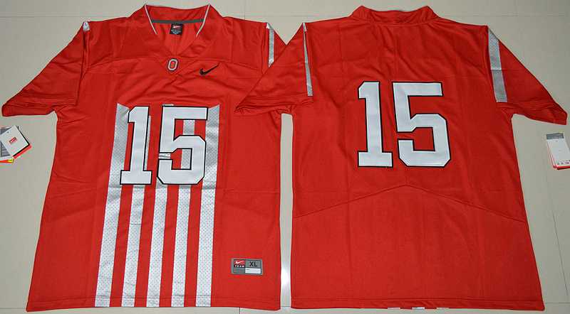 Ohio State Buckeyes #15 Ezekiel Elliott Red College Throwback Stitched Jersey